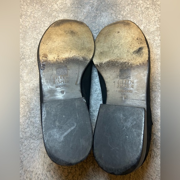 Eileen Fisher Vero Cuoio Slip-On Black Leather Ankle Booties Women’s, Size 9 - Picture 9 of 13